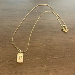 Gold Initial P Necklace
